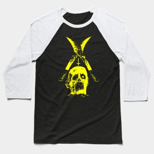 Severed head and two machetes (yellow version) Baseball T-Shirt